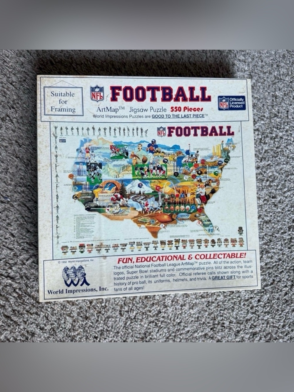 1992 NFL Puzzle 550 Piece Never Opened